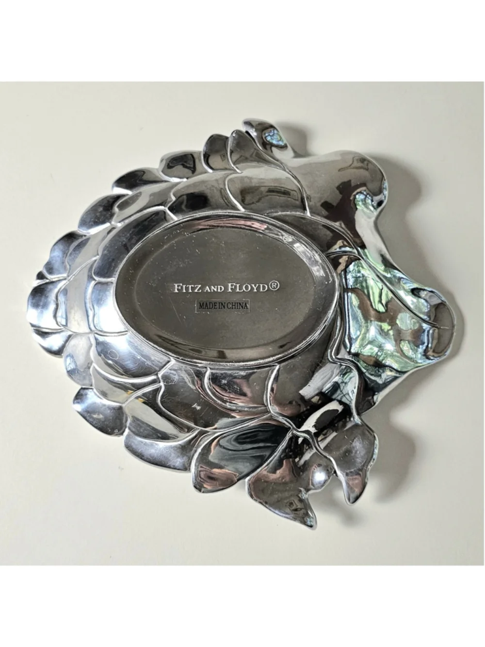 Vintage Fitz and Floyd Metal Artichoke Shaped Serving Dish Bowl Trinket Tray 7